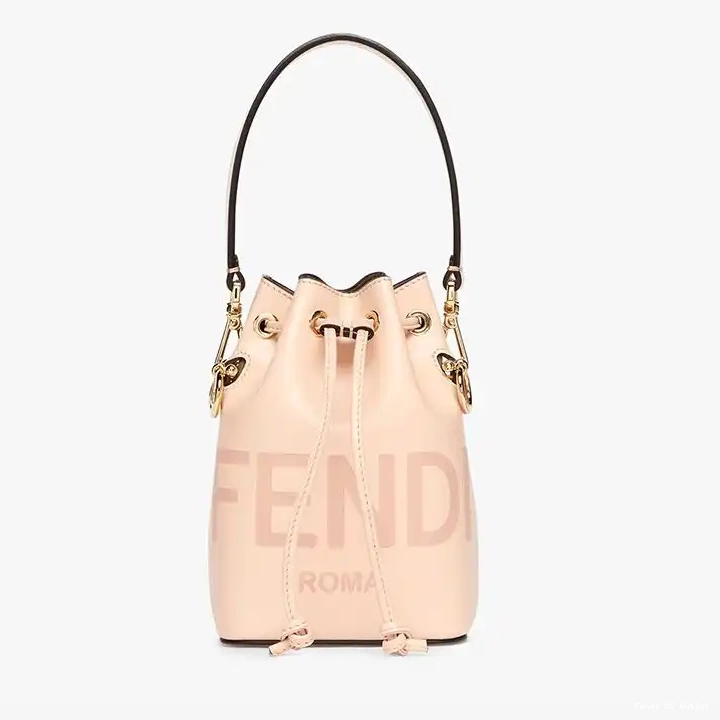 Vintage HOT Tresor Leather ROMA Bucket Calf Mini Cherry Logo Bag Fendi Mon In 0527